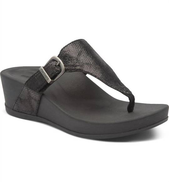 Aetrex Shoes New Aetrex Kate Slide Wedge In Black Poshmark